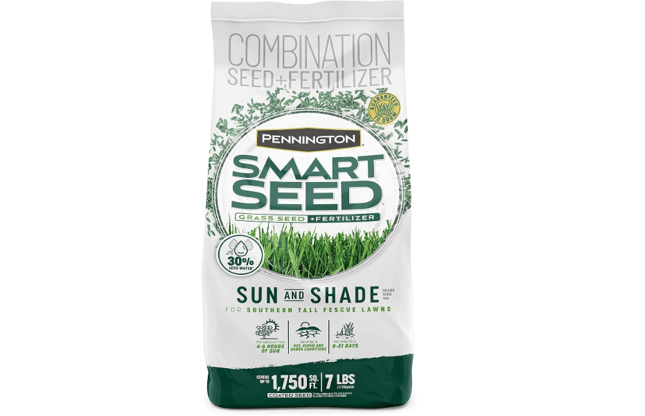 
Pennington Smart Seed Sun & Shade Mix, South Tall Fescue Grass Seed, 7 lb | Southern Grass Seed Plus Fertilizer, 4 to 6 Hours of Sun, Hot Humid