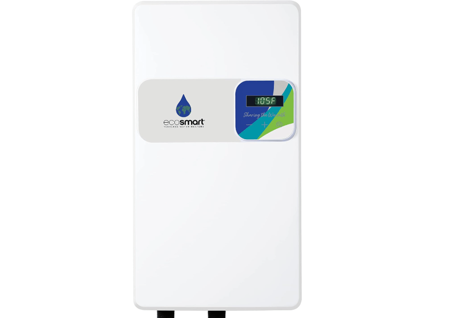 EcoSmart ECOS 27 Tankless Electric Water Heater, 27 kW at 240 Volts, 112.5 Amps with Self Modulating
