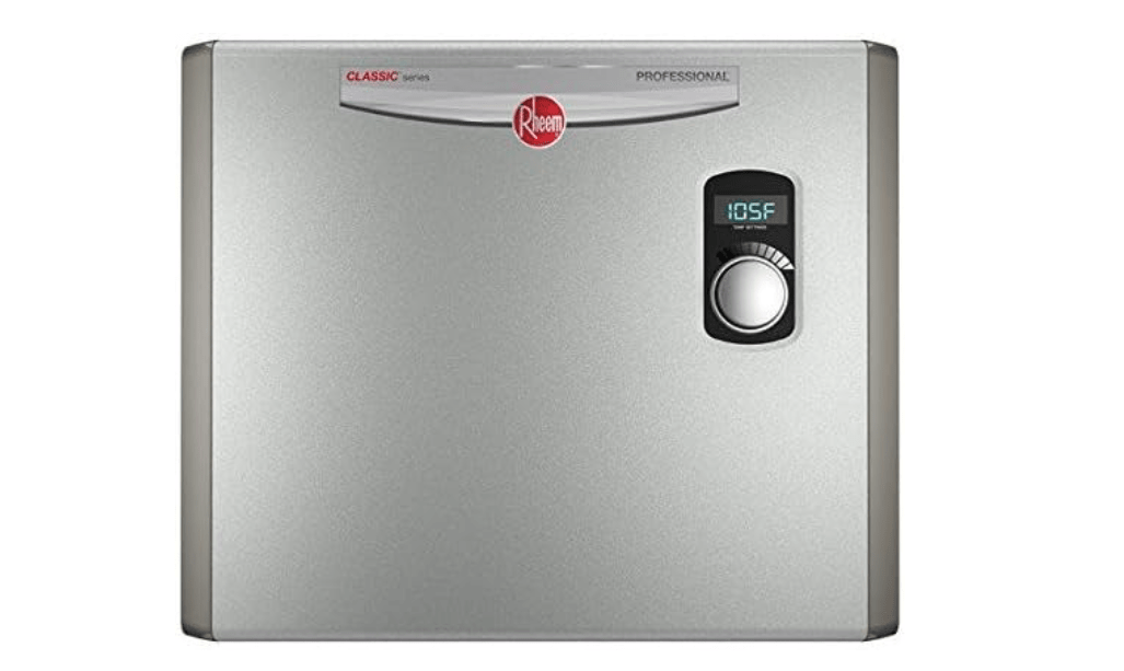 Rheem RTEX-36 36kW Electric Tankless Water Heater 240V Ext Adj Temp Ctrl Bot 3/4 in. Npt Con