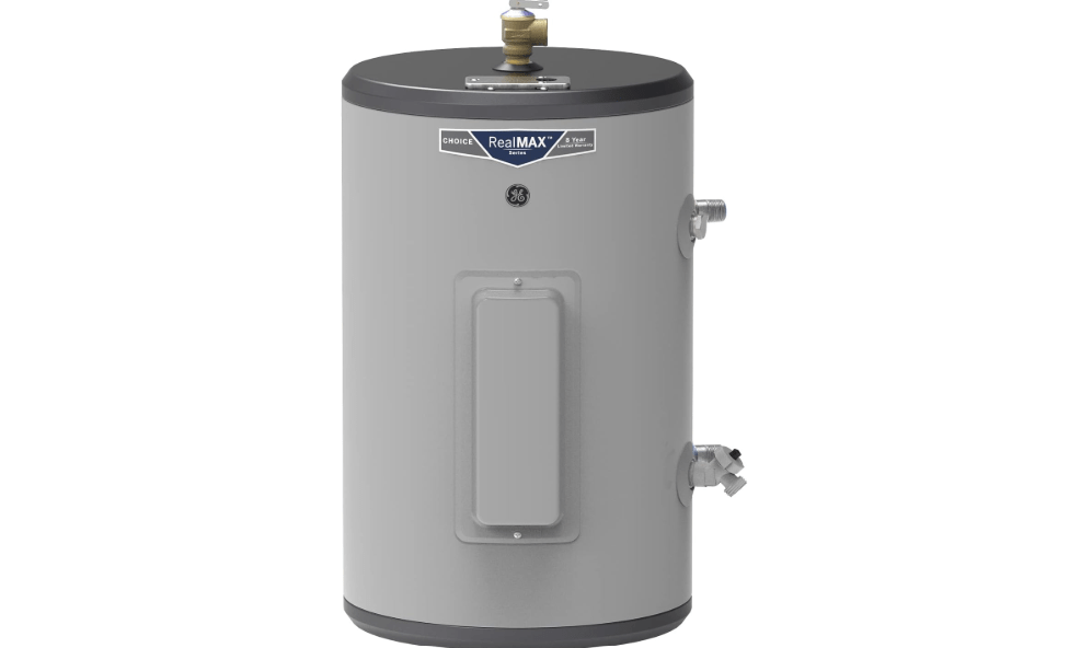
GE Appliances 10 Gallon Versatile Plug and Play Electric Water Heater with Adjustable Thermostat, Easily Installs Where You Want