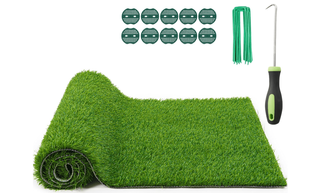 Artificial Grass Fake Turf Grass Outdoor Indoor with Drainage Holes, 3x5FT | Pet-Friendly Dog Grass Pad, Fast-Drain, Easy to Clean, Perfect for Balcony