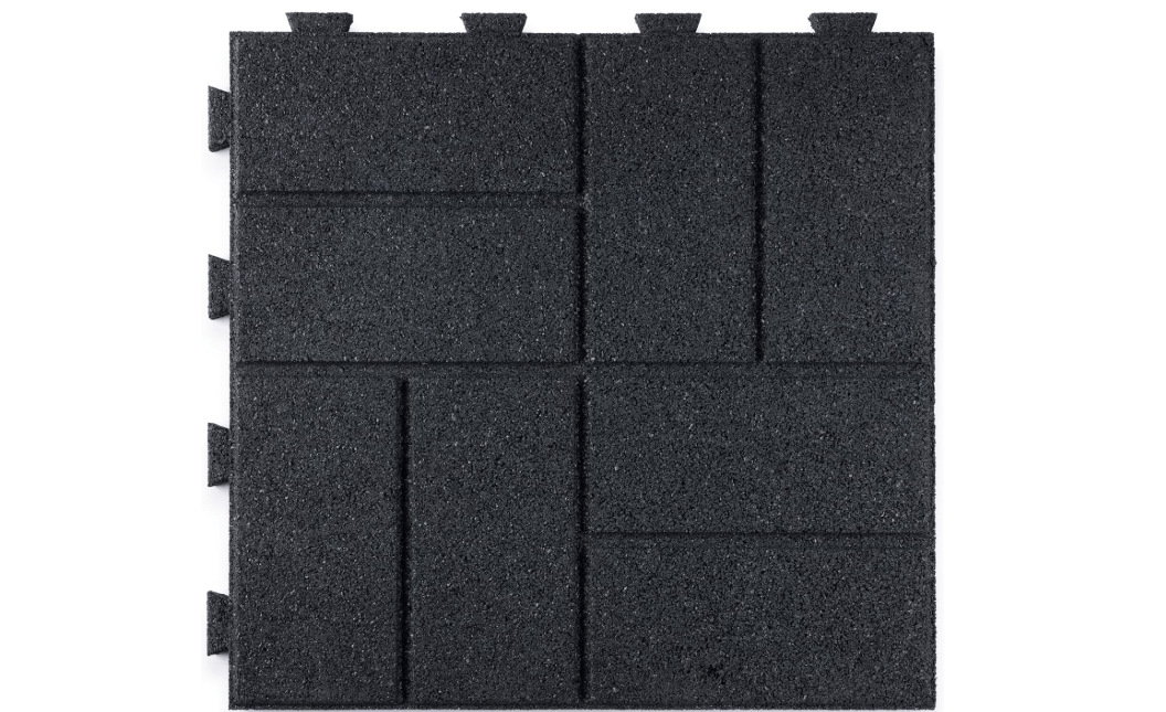 Playsafer Brick Rubber Interlocking Tiles | 16 X 16 | Easy Install for Indoor and Outdoor Use