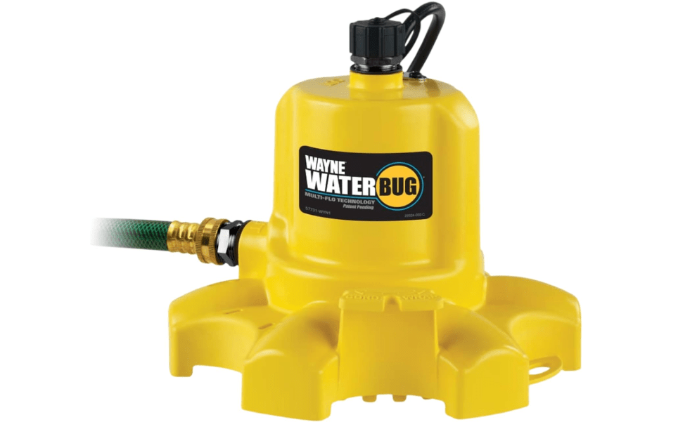 WAYNE WaterBUG Submersible Water Pump for Water Removal | 1/6 HP, 1350 GPH, Utility Pump, High Flow, For Yard Garden Pond Basement