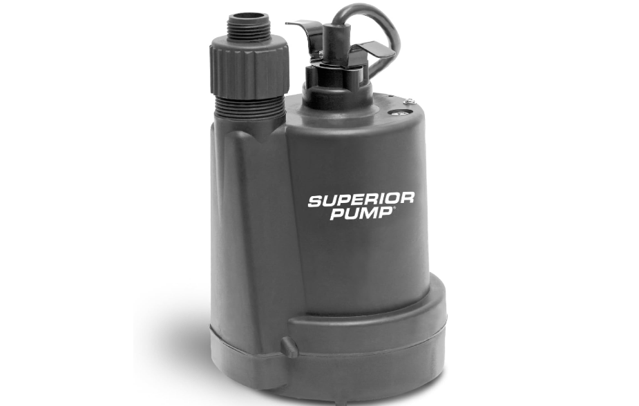Superior Pump 91250 1800GPH Thermoplastic Submersible Utility Pump