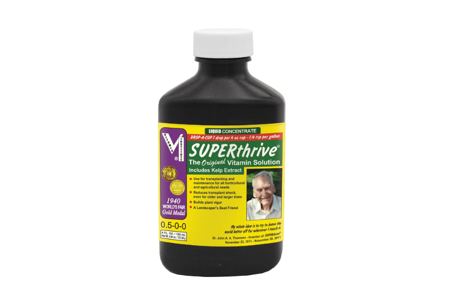 SUPERthrive Vitamin Solution with Kelp, Liquid Concentrate, 4 fl oz | 0.5-0-0 formula with kelp extract. For indoor/outdoor plants, houseplants