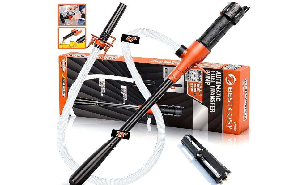 Portable Cordless Fuel Transfer Pump Battery Powered | 2.4 GPM Flow, 47" Hose,Multi-Use Barrel Hand Fuel Pump for Cars, RVs, Generators & Lawn