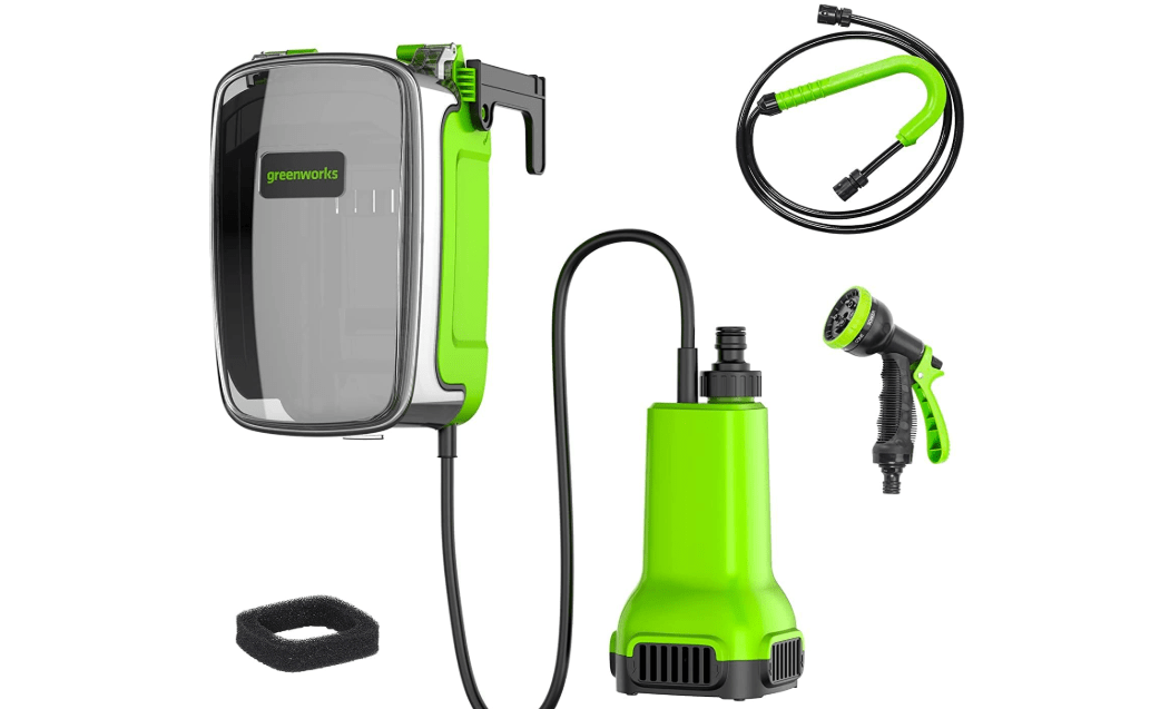 Greenworks G24SWP Cordless Submersible Water Pump, 1800L/hour, 1/2" Quick Coupler, 2m Hose WITHOUT 24V Battery & Charger, 3 Year Guarantee