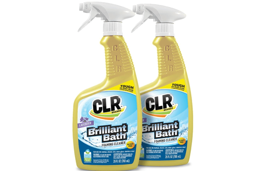 CLR Brilliant Foaming Action Bathroom Cleaner Spray 26 oz. Bottle 2 Pack | Lavender Scent, For Use on Toilets Baths, Showers Sinks Glass Stainless Stee
