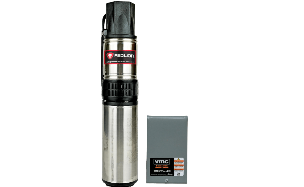 Red Lion RL12G05-3W2V Submersible Well Pump, 1/2 HP, 3-Wire, 230V, 12 GPM | Control box included, Fits 4" wells, Dependable performance