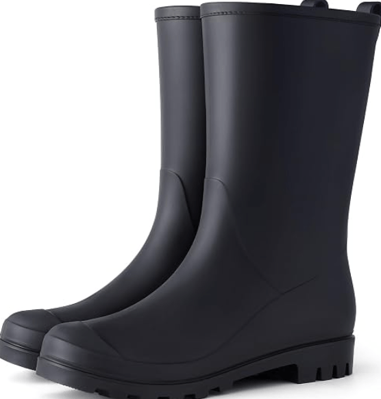 Asgard Women's Mid Calf Rain Boots Waterproof Garden Slip on Rubber Boots