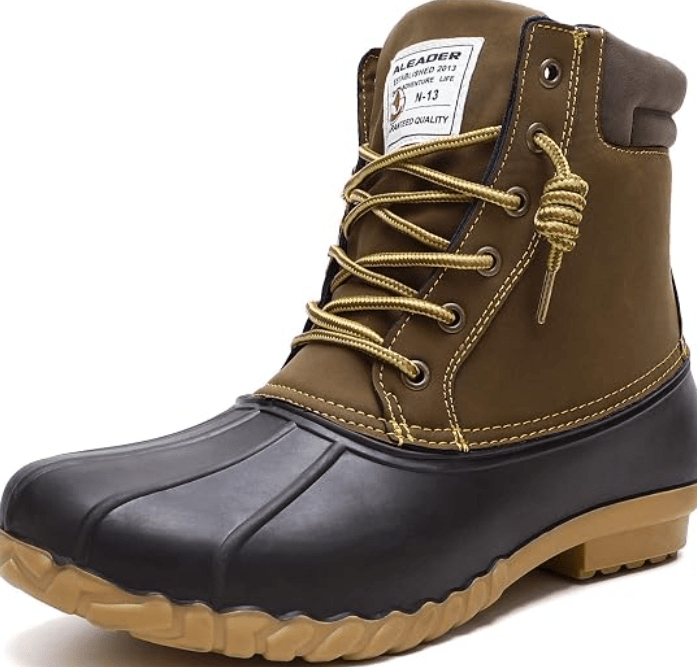 ALEADER Mens Duck Boot | Waterproof Shell | Fur Lined Insulated Winter Snow Boot