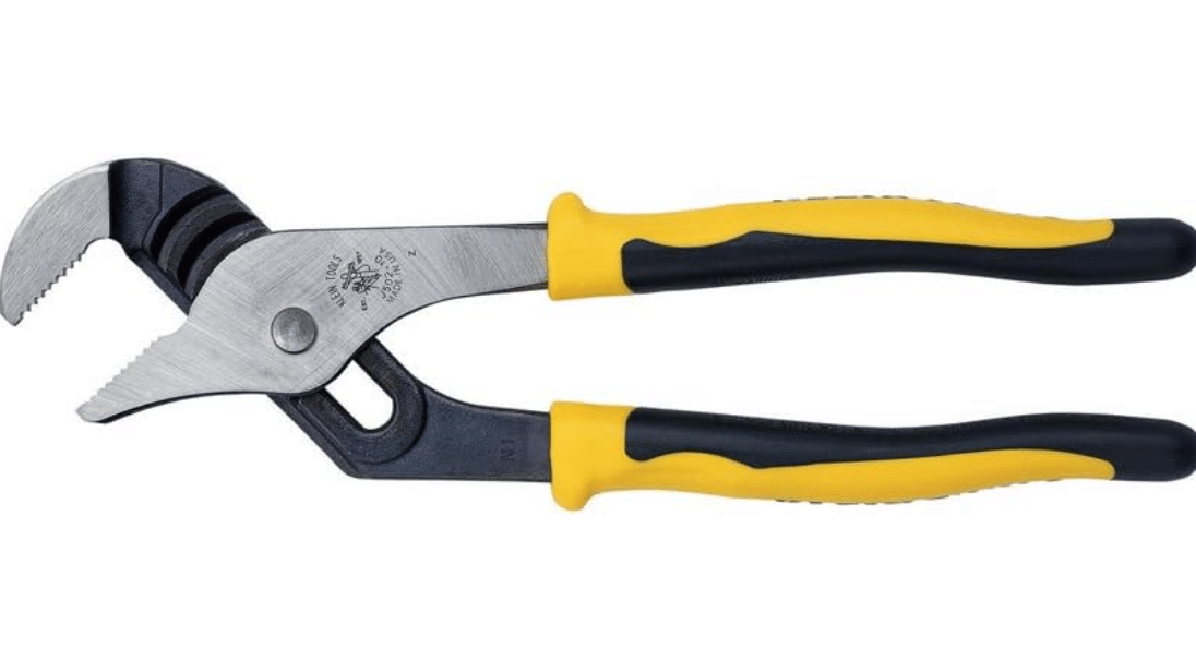 Klein Tools J502-10 Pliers, Adjustable Jaw Pump Pliers, Tongue and Groove, with Dual Material Handles
