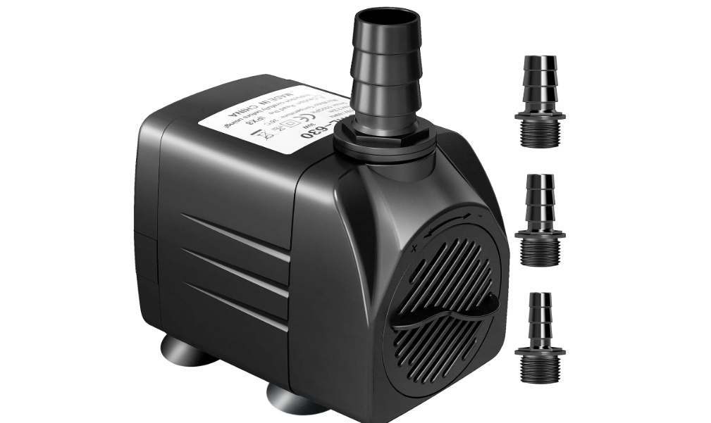 GROWNEER 550GPH Submersible Pump 30W Fountain Aquarium Water Pump | 2000L/H, with 7.2ft High Lift, 3 Nozzles for Fish Tank, Pond, Hydroponics, Statuary