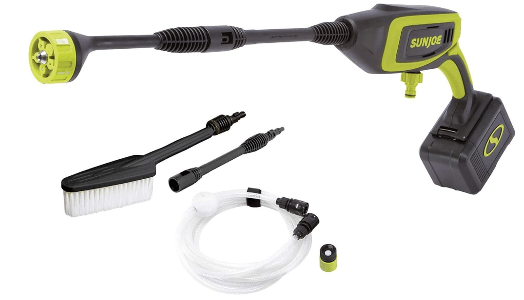 Sun Joe Cordless Portable Power Cleaner, Lightweight Pressure Washer Tool with 5-in-1 Spray Nozzle, 24V IONMAX System