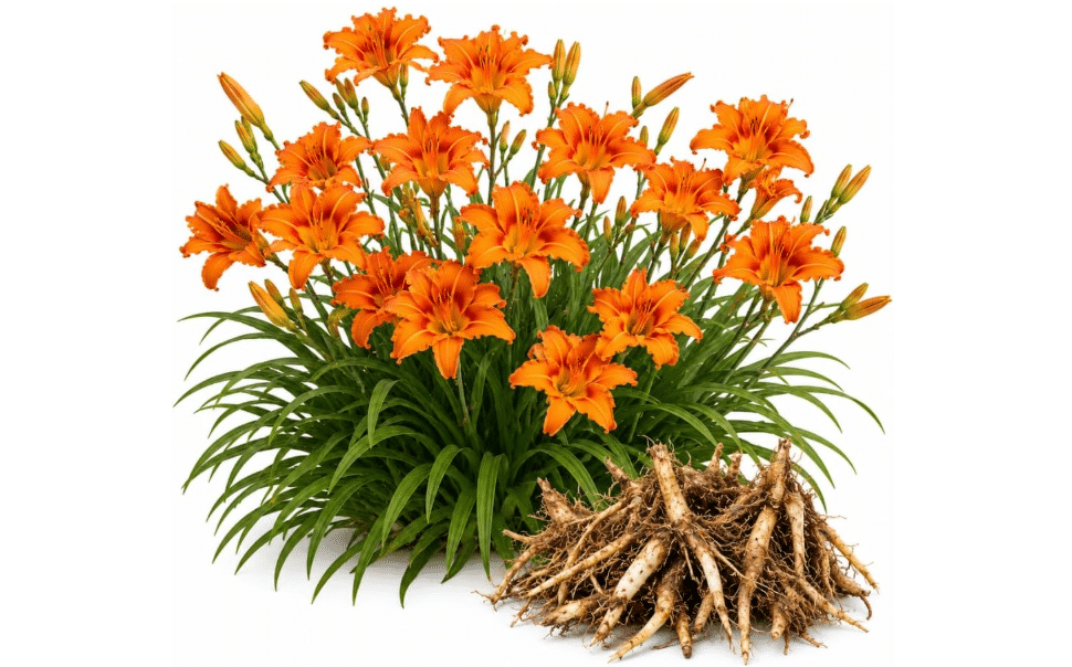 25 Wild Orange Daylily Live Roots, Hemerocallis Fulva, Vigorous Orange Flowering Perennial