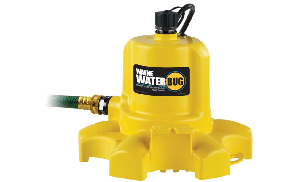 WAYNE WaterBUG Submersible Water Pump for Water Removal | 1/6 HP, 1350 GPH, Utility Pump, High Flow, For Yard Garden Pond Basement Window Wells