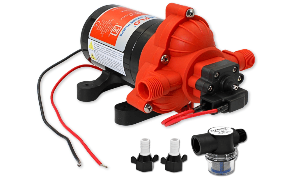 SEAFLO 33 series RV Water Pump - 12V, 3.0 GPM 45 PSI Diaphragm Pump, Self Priming On Demand Fresh Water Pump for RV Camper Boat Marine, Self Priming