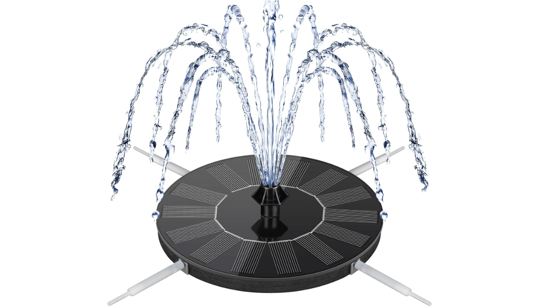 Mademax Solar Bird Bath Fountains, Upgrade 1.4W Solar Fountain Pump with 8 Nozzles & 4 Brackets, Free Standing Floating Solar Powered