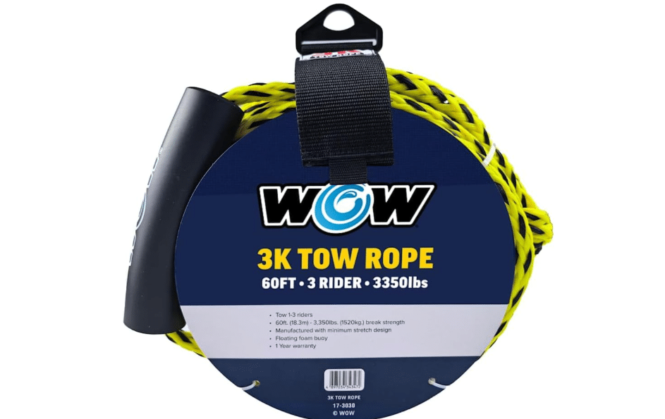 Wow Sports Tow Rope for Towable Tubes - 60 ft - 16-Strand Braided