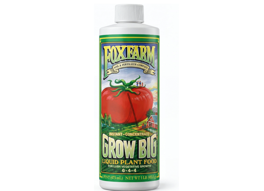 FoxFarm Grow Big Liquid Plant Food - 6-4-4 House Plant Fertilizer for Lush Vegetative Growth, Fast Nutrient Uptake for Roses, Tomatoes & Veggies - Pint.