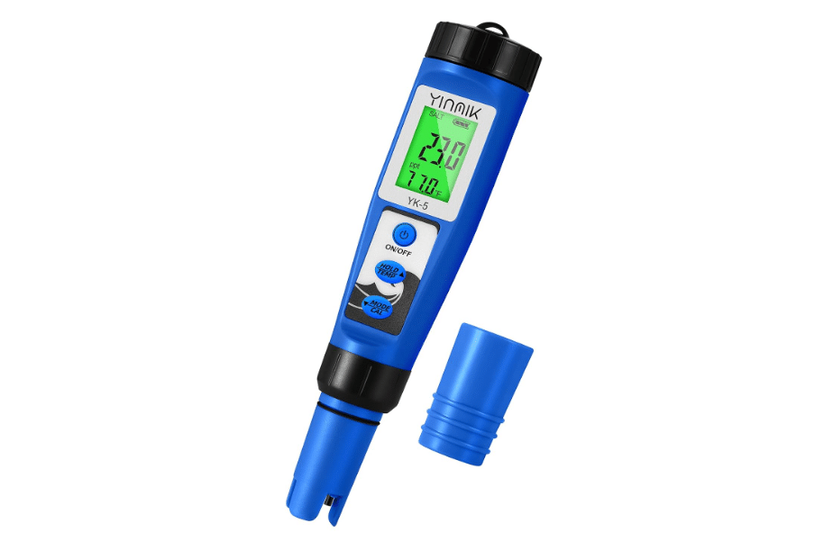 YINMIK pH Salt Meter 5 in 1 pH TDS EC Salinity Tester for Pool Spa Aquarium | Swimming Pool Salinity Meter for Hydroponic Household Drinking Water