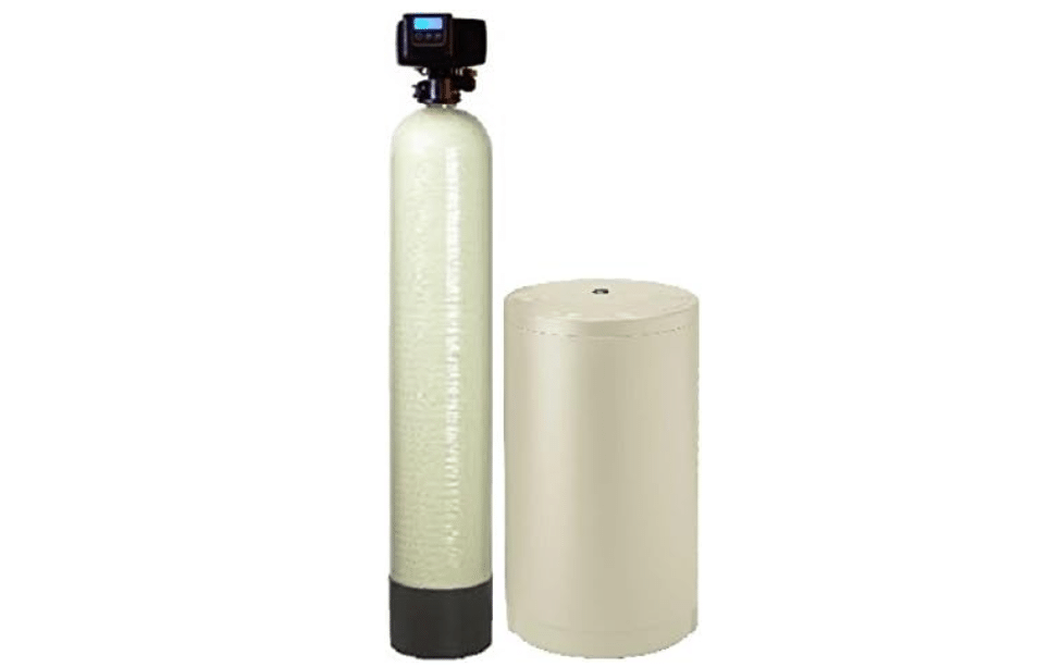 Whole House Water Softener System - Fleck 5600sxt Digital Meter Grain - includes bypass valve & brine tank with safety float (48k 1 Inch Bypass, Almond