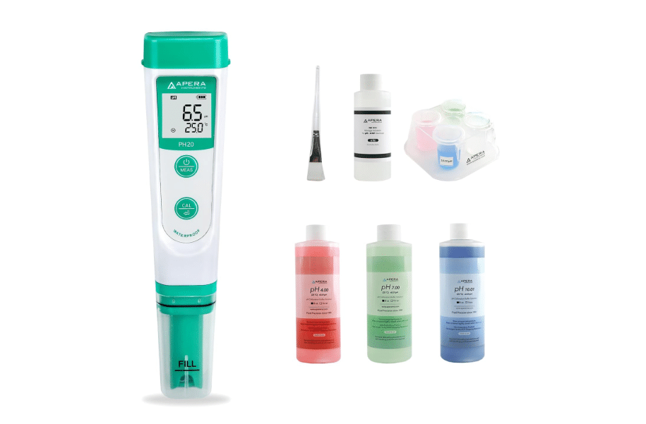 APERA INSTRUMENTS AI209-T Value Series PH20 pH Tester Combo Kit, Including the Maintenance Set, and a CalPod Solution Holder for Easy