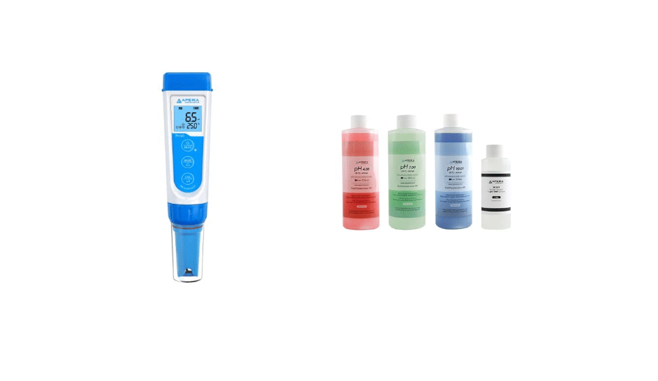Apera Instruments AI311 Premium Series PH60 Waterproof pH Pocket Tester Kit & LLC-AI1109 8oz. pH Calibration