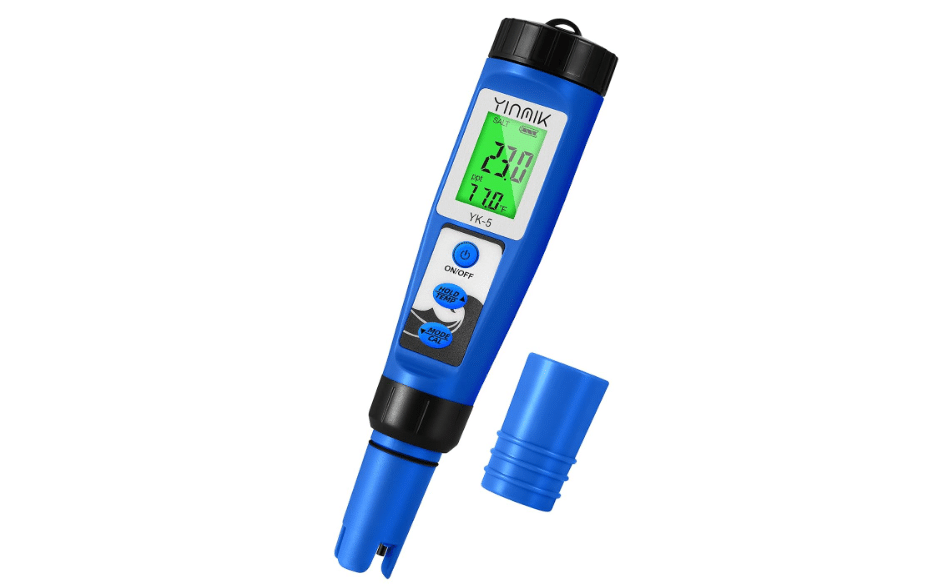YINMIK pH Salt Meter 5 in 1 pH TDS EC Salinity Tester for Pool Spa Aquarium | Swimming Pool Salinity Meter for Hydroponic Household Drinking