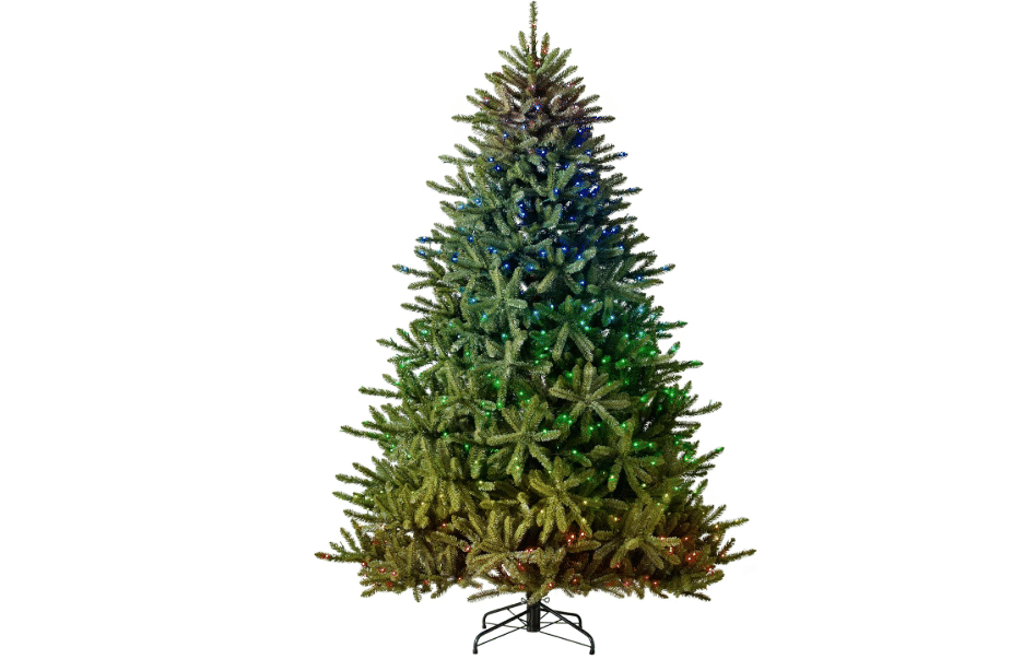 
Balsam Hill 6.5ft Pre-Lit Classic Blue Spruce Artificial Christmas Tree with 2,144+ Tips, 330 Twinkly LED Smart Lights, Easy Plug Technology & Premium