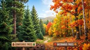 coniferous vs deciduous trees