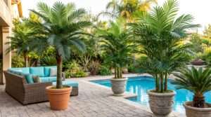 outdoor artificial palm trees