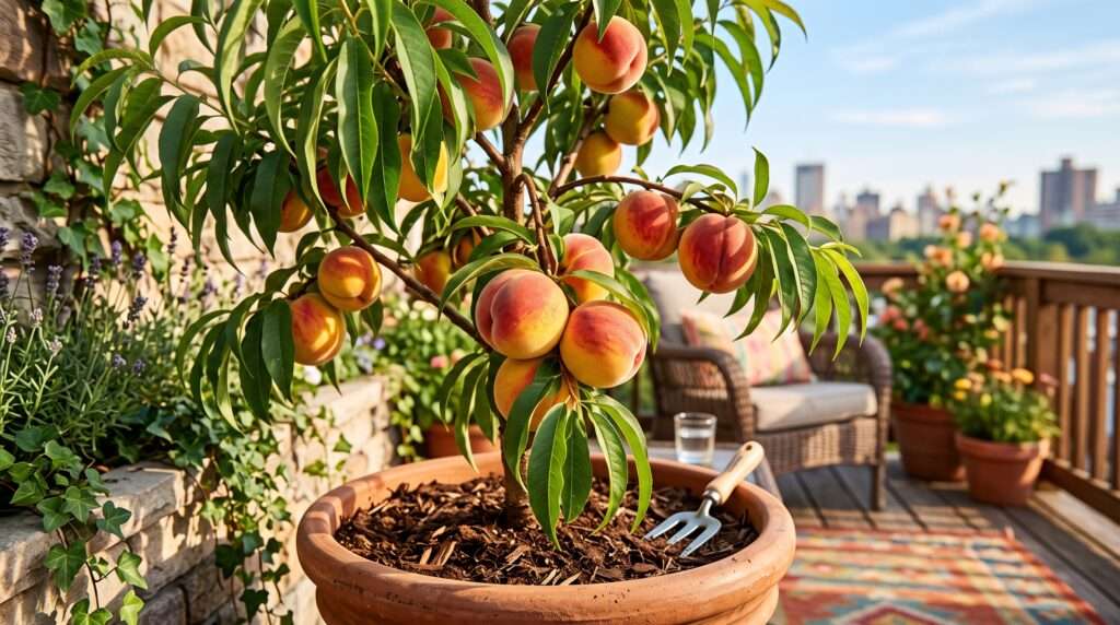 patio peach tree fruit