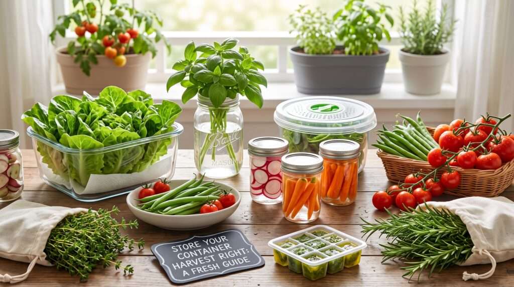 storing freshly harvested container produce