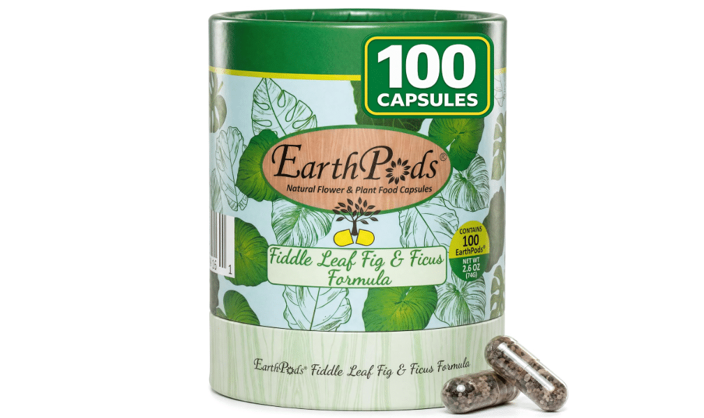 EarthPods Fiddle Leaf Fig, Monstera & Pothos Fertilizer, 100 Capsules | Pre-measured root-zone feeding; no mixing, measuring or liquid mess; push