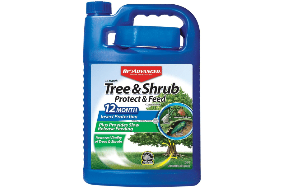 BioAdvanced 12 Month Tree & Shrub Protect and Feed Concentrate - 1 Gal | Mix and Pour - Insect Control and Plant Food - Up to 12 Months Protection Bottle