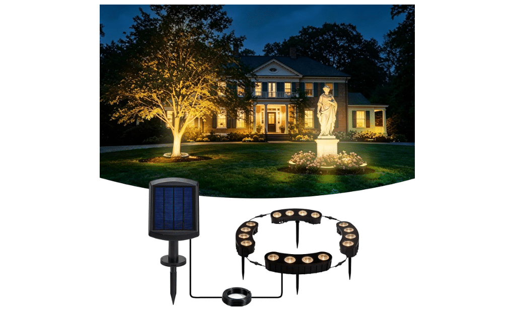 
Sublume Ring Solar Tree Lights Outdoor, Landscape Uplights, Warm White | 16 COB LED, 4000Mah Battery, 33FT Cable