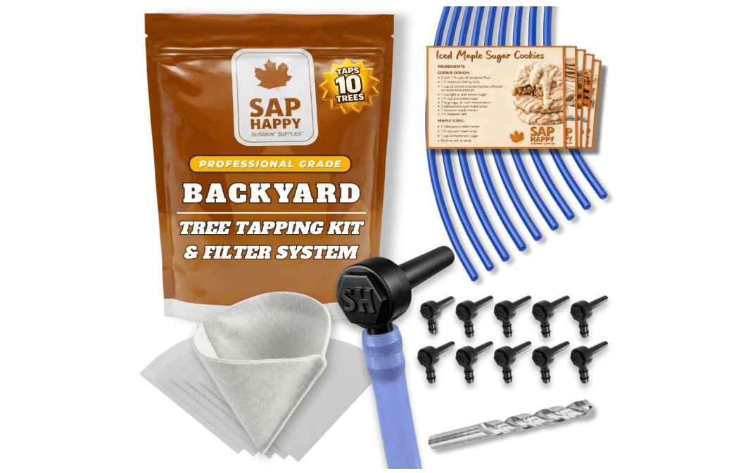Sap Happy Ultimate Maple Syrup Tapping Kit - 10 Taps for Maple Trees | Complete maple tapping supplies: 10 taps, 10 tubing drops, 5 filters
