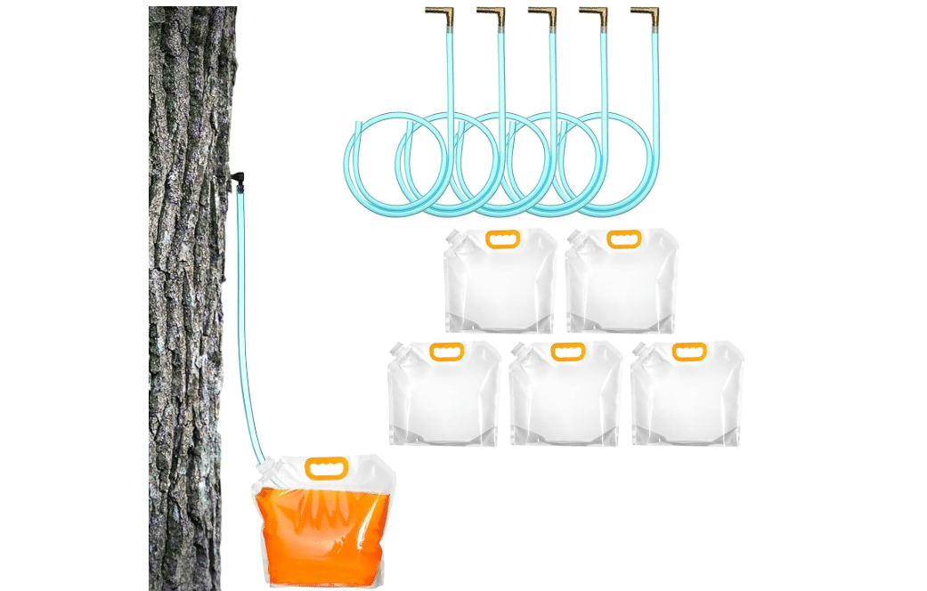 5 Sets Maple Syrup Tapping Kit Include 5 Taps 5 Pcs 3 ft Tubing 5 Pcs 5L Bags for Experts or Beginners Maple Birch Syrup Collection Supplies