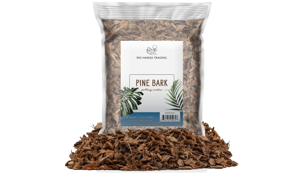 
100% Natural Pine Bark Mulch Nuggets (8 Quarts), Small Mulch Chips for Indoor/Outdoor Container Gardening, Ideal for Soil Supplement, Houseplant Mulch