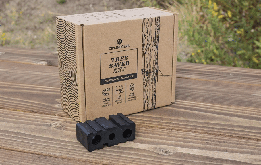 ZIPLINEGEAR Tree Saver Block Kit (for 2 Trees), Comes with Adjustable Straps for Trees up to 3FT in Diameter, 16 Heavy Duty Nylon Tree Saver Blocks