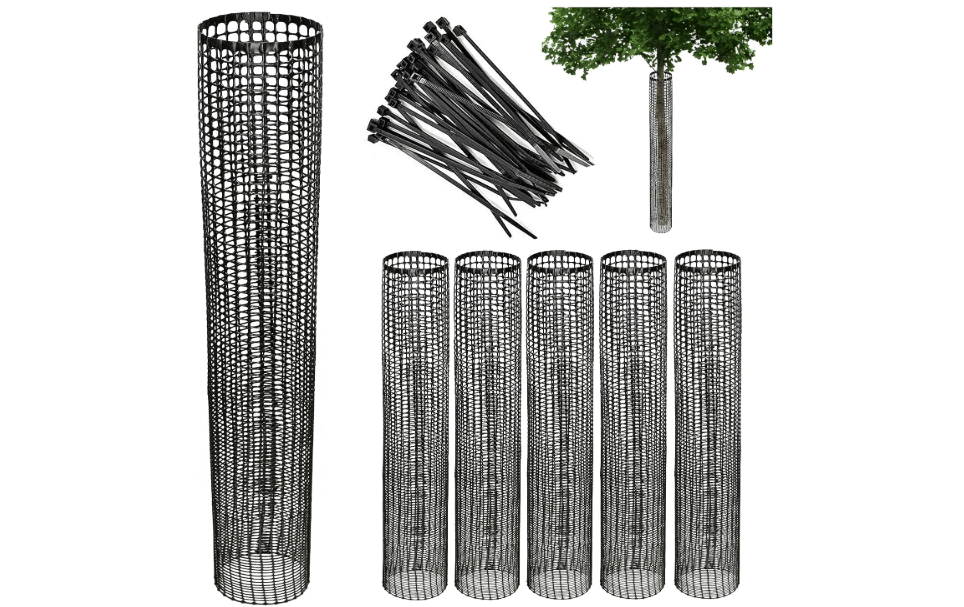 Voglund Nursery Mesh Tree Bark Protector Guard 36 Inches Tall (5 Pack) Heavy Duty Plastic