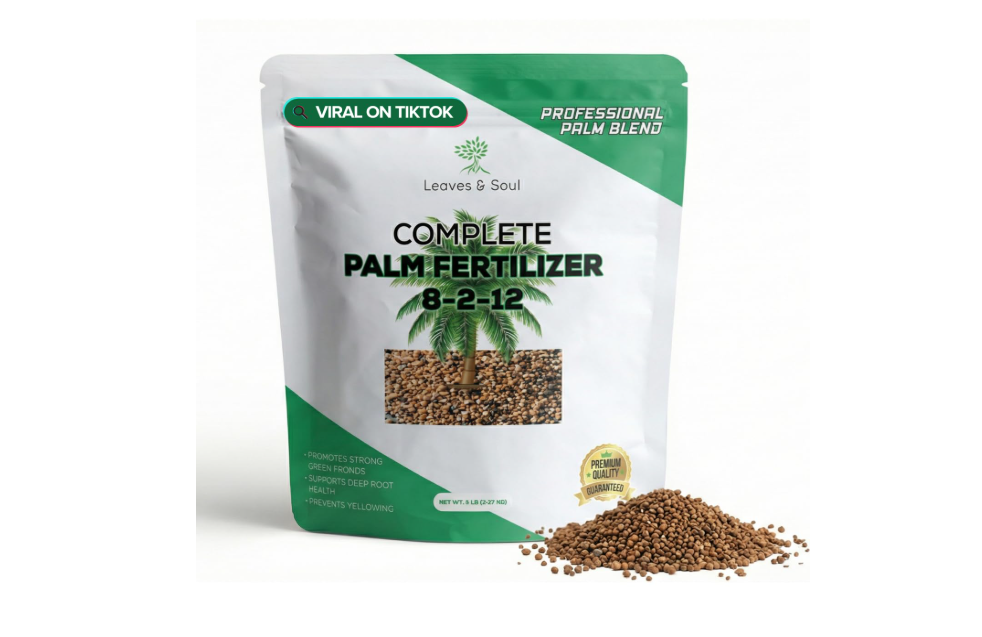 Leaves & Soul Palm Tree Fertilizer 8-2-12 Slow Release Palm Fertilizer 5lbs | Formulated as Palm Fertilizer Outdoor, Supports Plant Fertilizer