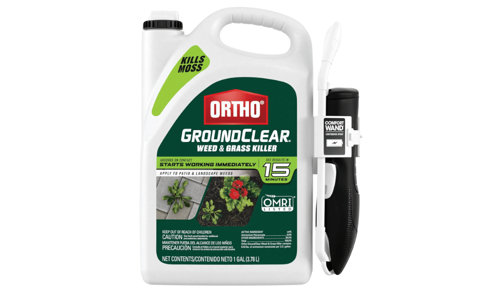 Ortho GroundClear Weed & Grass Killer with Comfort Wand, 1 gal. | Kills Dandelions, Chickweed, Crabgrass, Moss & More, OMRI Listed