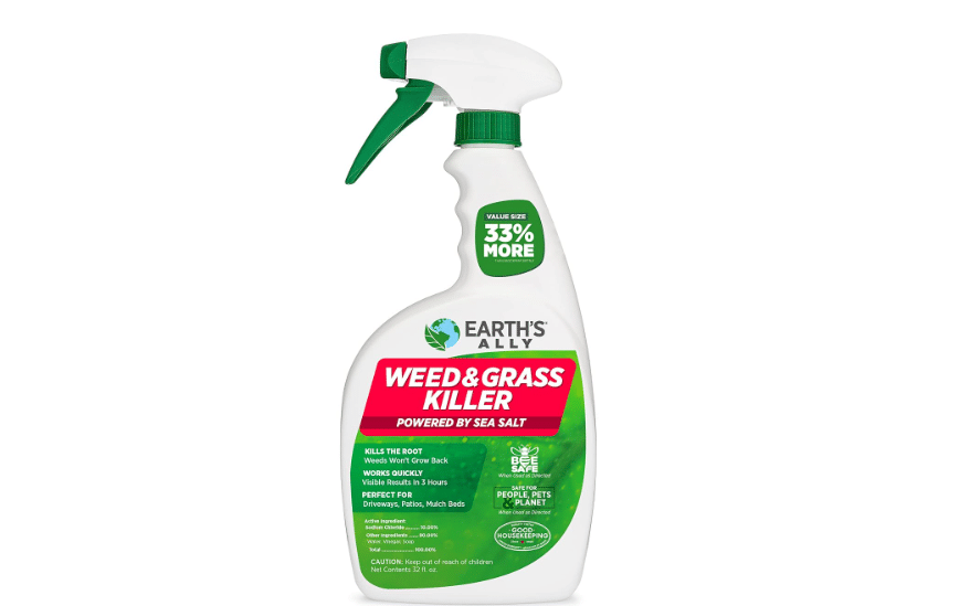 Earth's Ally Grass & Weed Killer Spray, 32 Fl Oz | Natural OMRI Listed Glyphosate-Free Herbicide Weed Killers for Patios