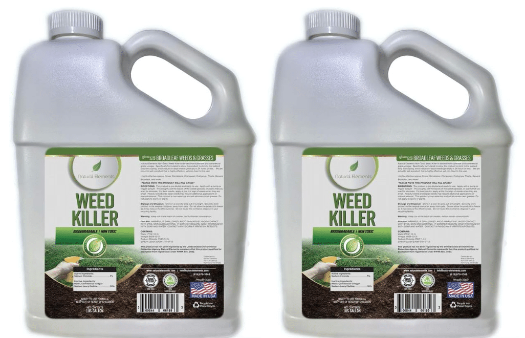 Natural Elements Weed Killer | Pet Safe, Safe Around Children | Natural Herbicide (2 Pack - 1 Gallon)
