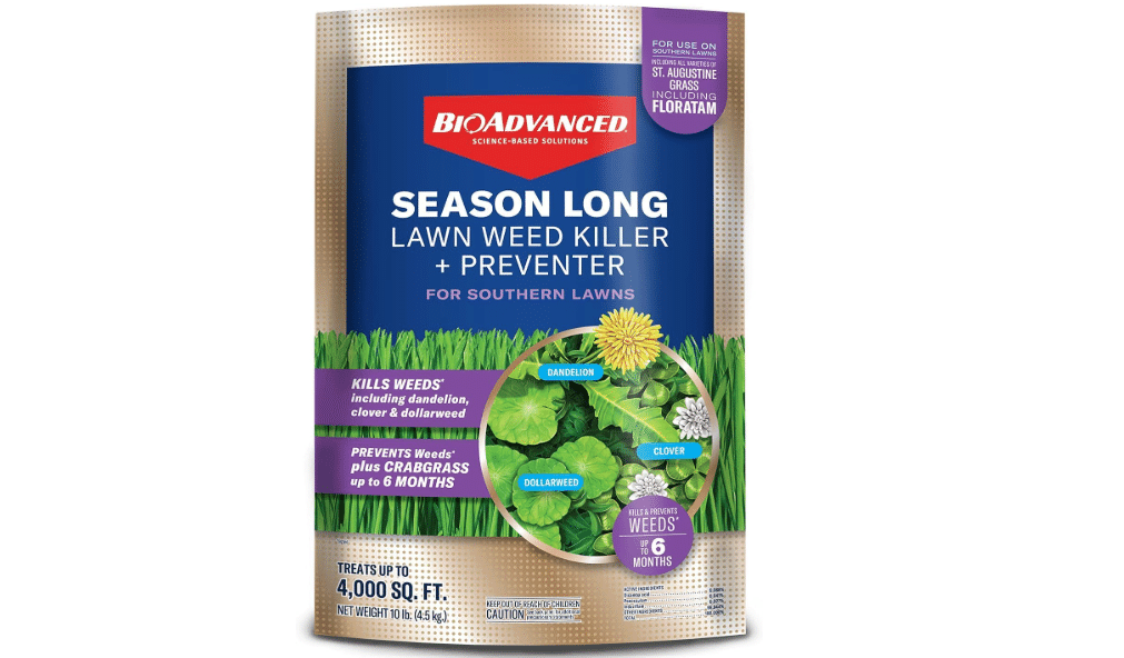 BioAdvanced Season Long Lawn Weed Killer for Southern Lawns - 10 lb Bag | Granules - Weed Killer and Preventer - Covers