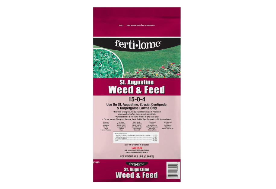 Fertilome (13915) St. Augustine Weed & Feed 15-0-4, 12.8 lbs | 15-0-4 NPK + Atrazine granules - Pre & post-emergent weed