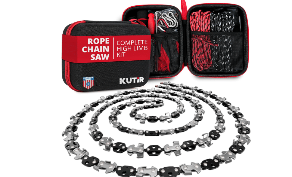 55 Inch High Limb Rope Saw – 360 Rope Chain Saw for Manual Tree Limb Cutting – Sharp Hand Chainsaw with Dual-Sided Blades – Fast and Easy Pocket