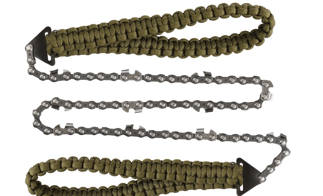Pocket Chainsaw with Paracord Handle 24 Inches 11 Teeth Folding Chain Hand Saw Fast Wood & Tree Cutting Emergency Survival Gear Best for Camping